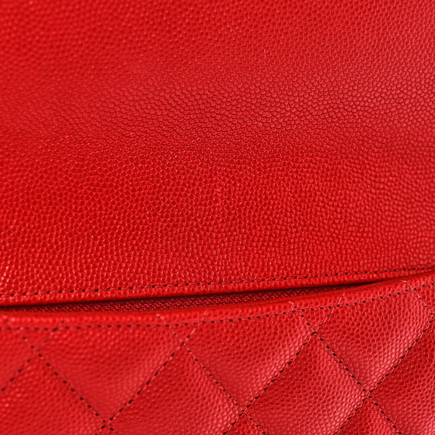Caviar Quilted Flap Clutch Red