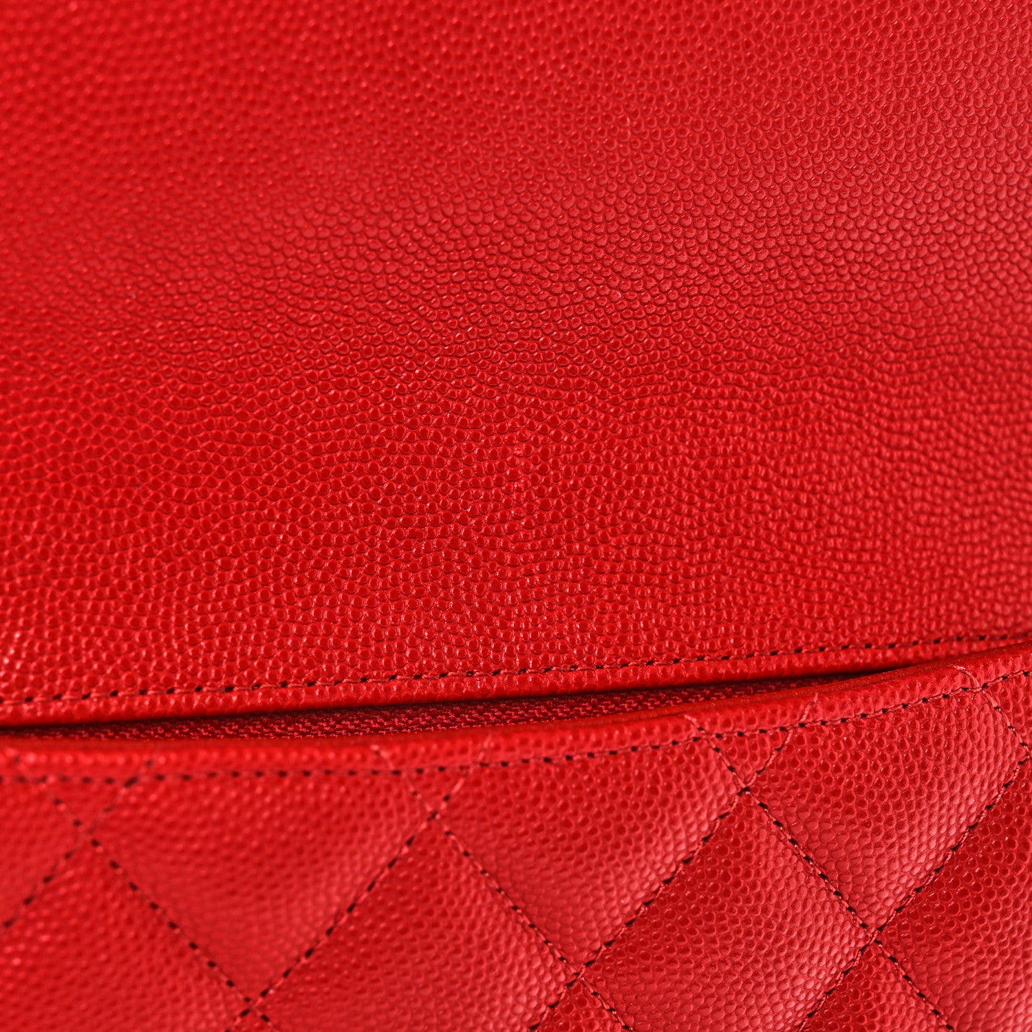 Chanel Caviar Quilted Flap Clutch Red 9 of 11