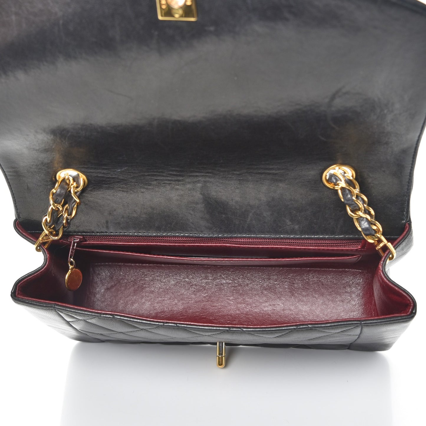 Lambskin Quilted Medium Single Flap Black