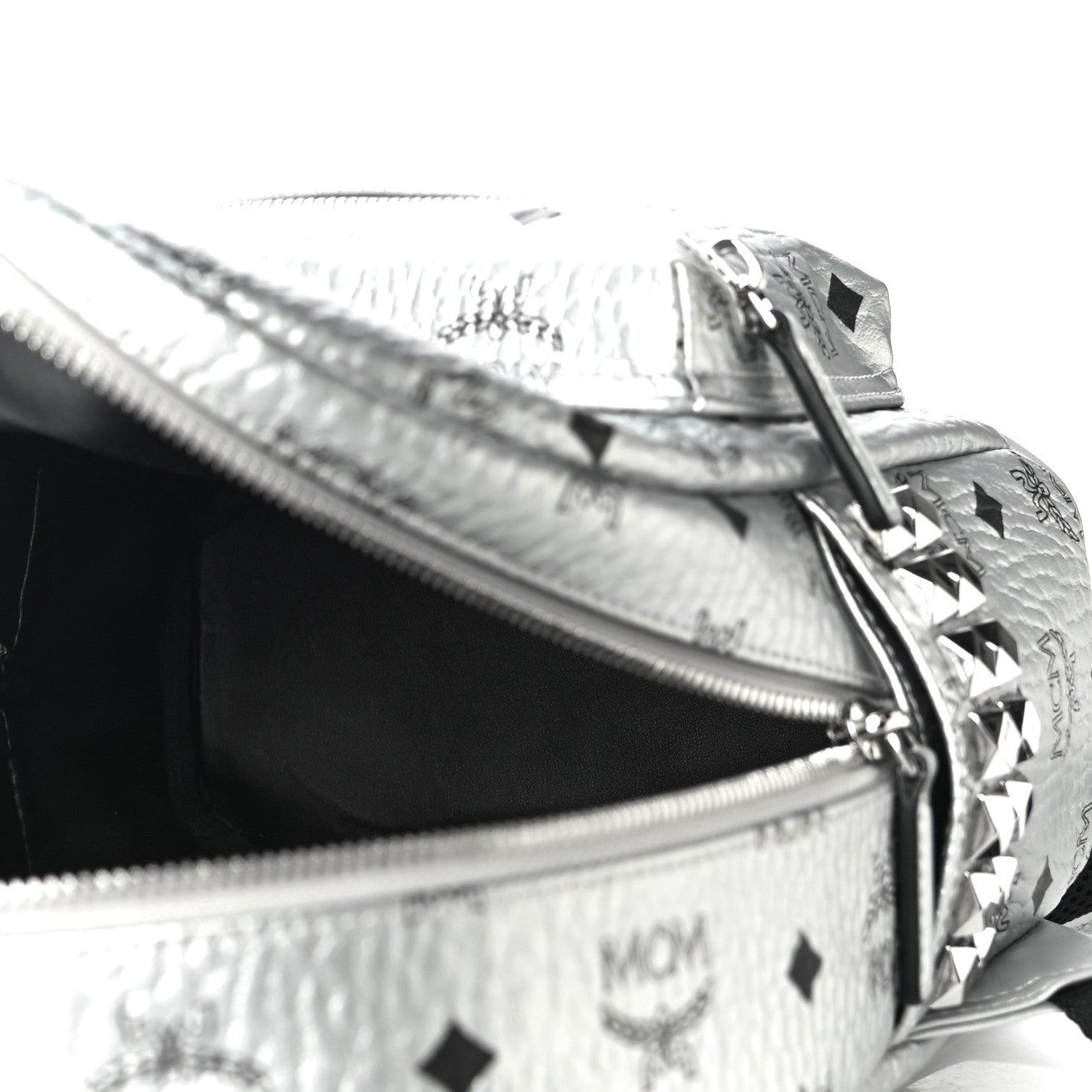 MCM Visetos Small Side Stud Stark Backpack Silver 5 of 9