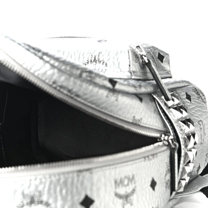 MCM Visetos Small Side Stud Stark Backpack Silver 5 of 9