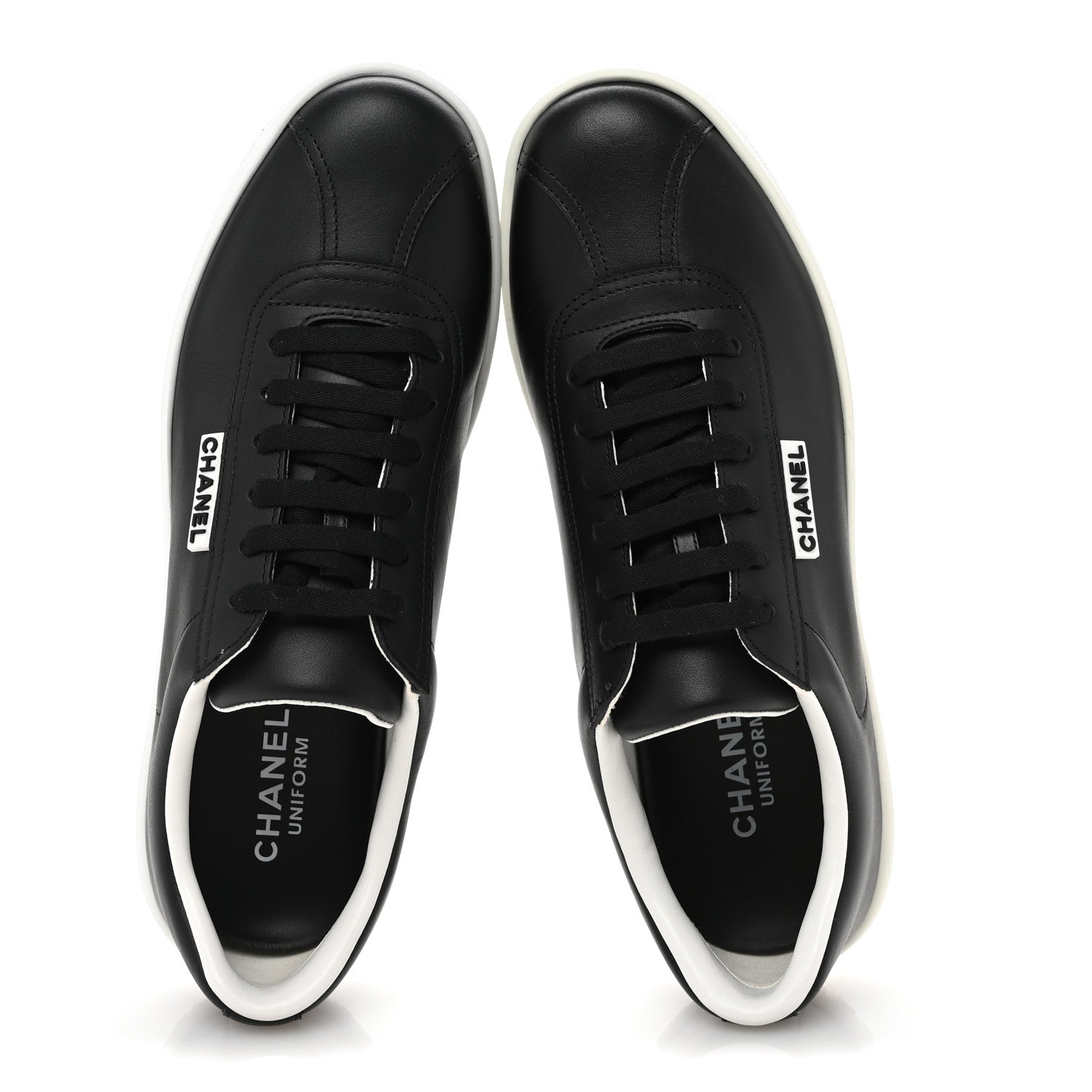 Chanel Calfskin CC Womens Sneakers 40 Black 2 of 10