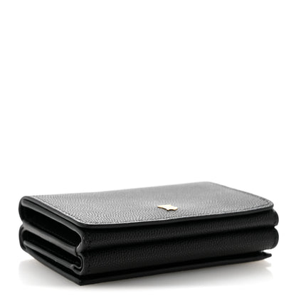 Burberry Grained Calfskin Double Flap Lark Wallet Black 4 of 8