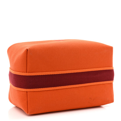 Hermes Canvas Large Bride-A-Brac Pouch Orange Feu Burgundy 4 of 15