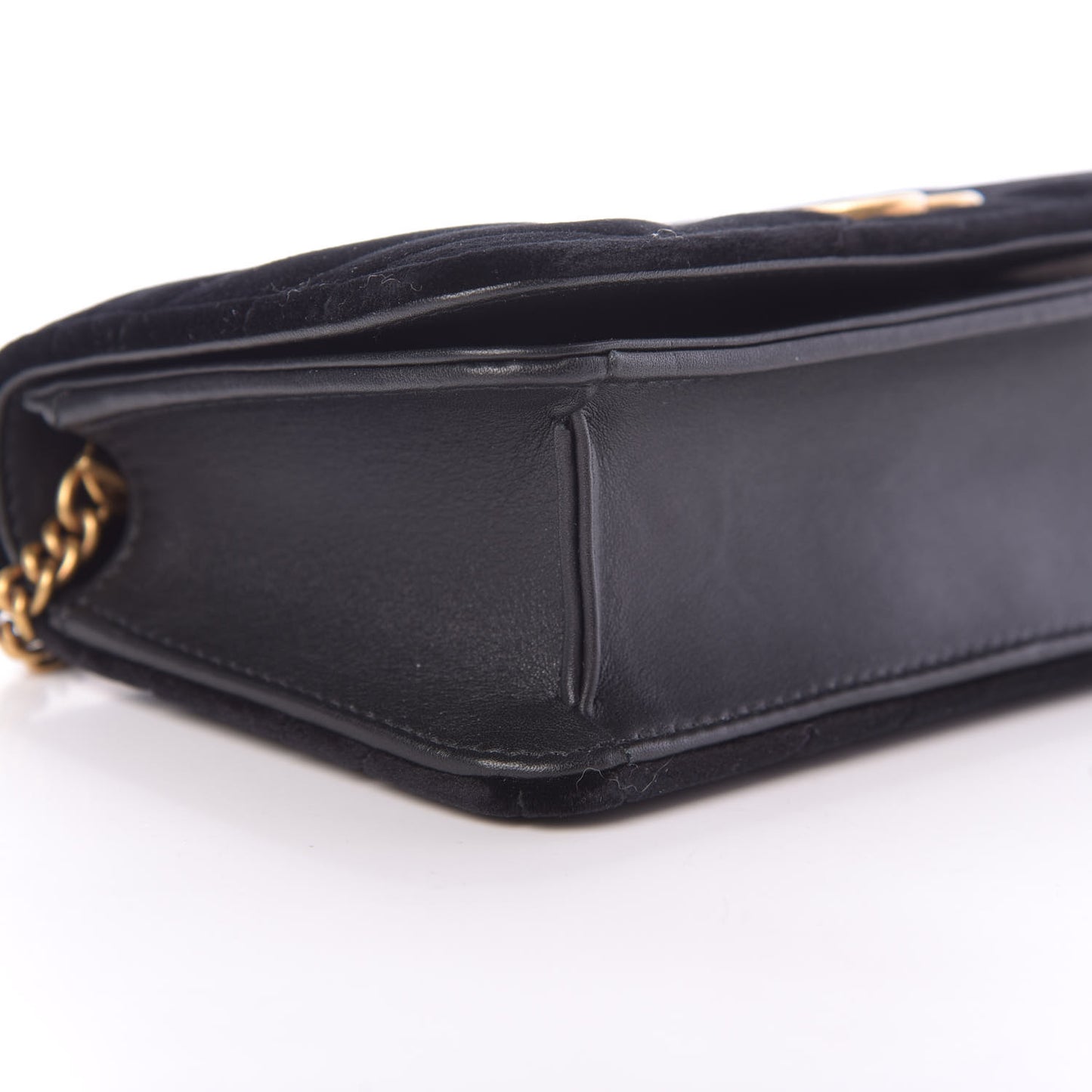 Velvet Matelasse GG Marmont Mini Bag Black