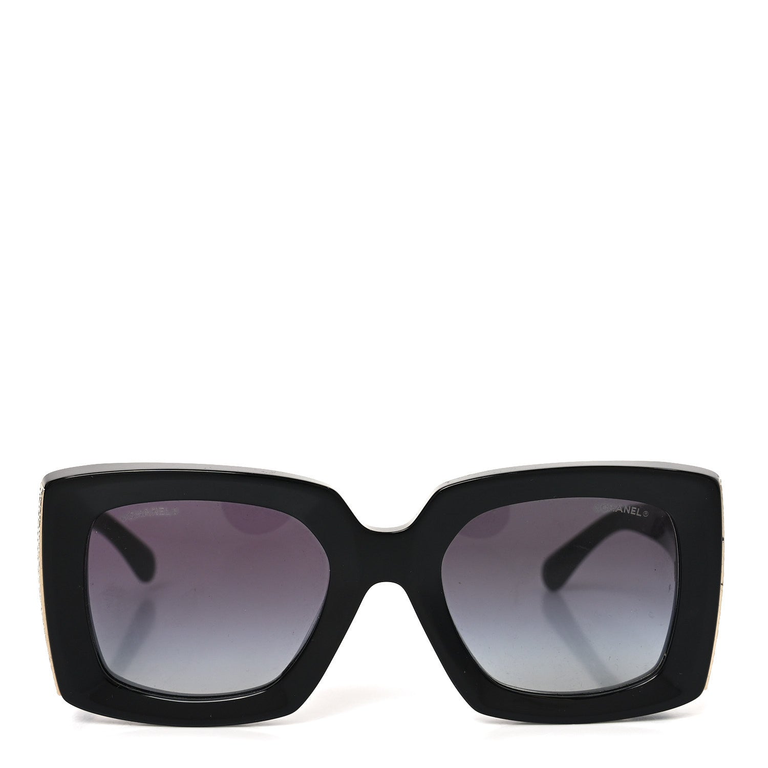 Chanel Acetate Rectangle Sunglasses 5435-A Black 2 of 7