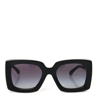 Chanel Acetate Rectangle Sunglasses 5435-A Black 2 of 7