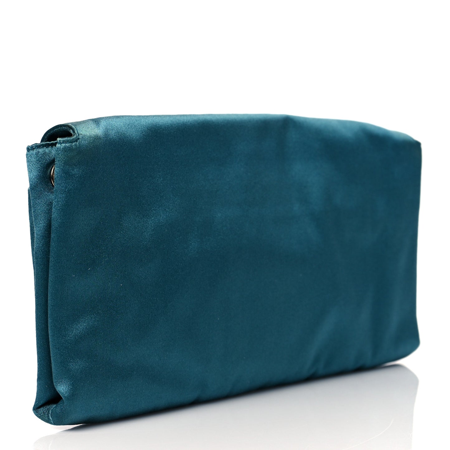 Satin Rasso Bow Pochette Clutch Turchese