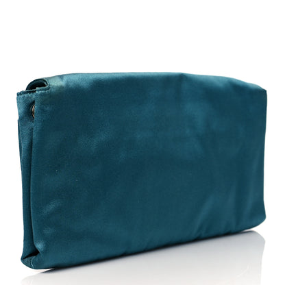 Prada Satin Rasso Bow Pochette Clutch Turchese 3 of 9