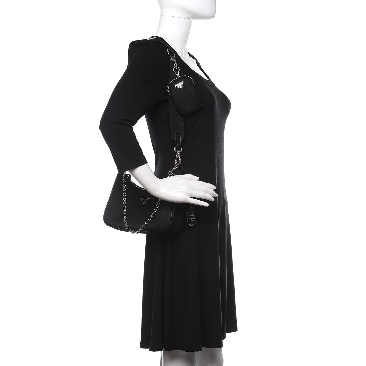 Prada Nylon Re-Edition 2005 Shoulder Bag Black 2 of 13