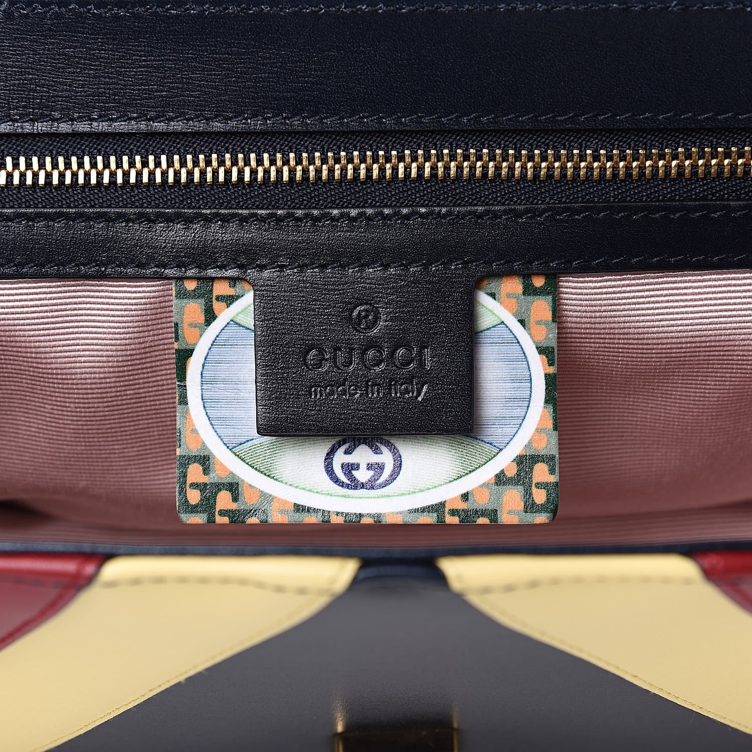 Gucci Vitello Palmellato Lux Crystal Medium Rajah Shoulder Bag Blue Romantic Cerise Butter Multicolor 6 of 10