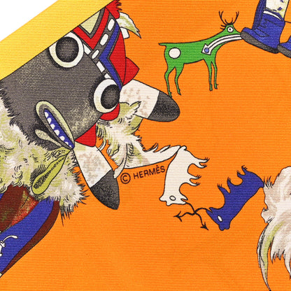 Hermes Silk Kachinas Maxi Twilly Bouton D'Or Myosotis Vert 4 of 5