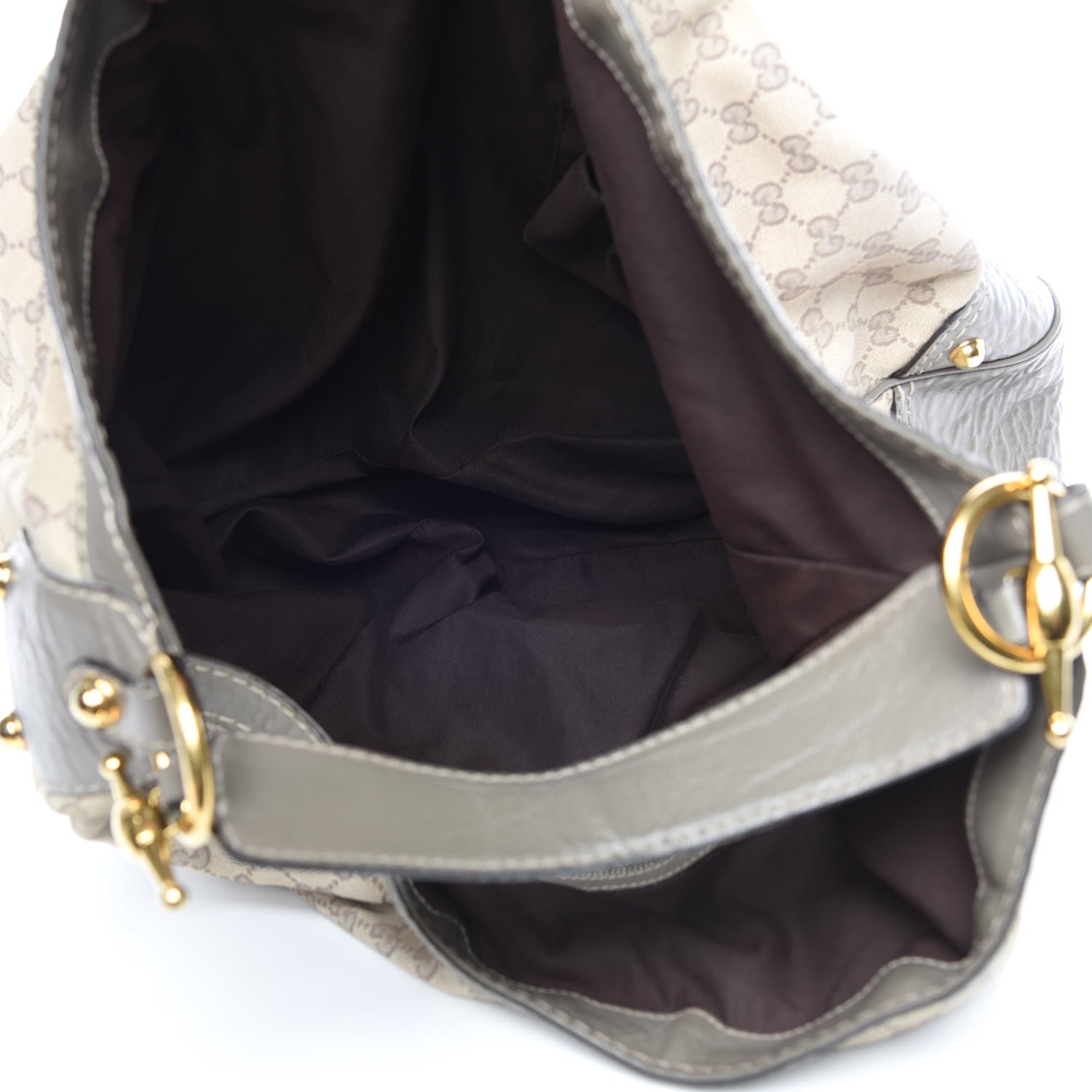 Gucci Monogram Large Jockey Hobo Grey 7 of 11