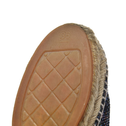 Chanel Tweed Patent Goatskin CC Espadrilles 36 Black Pink Yellow Silver 18 of 21