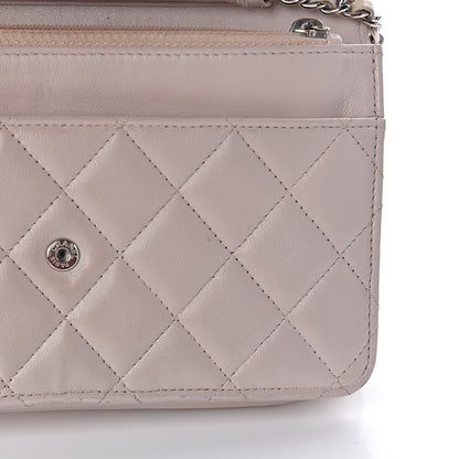 Chanel Lambskin Quilted Wallet On Chain WOC Rose Pale 14 of 26