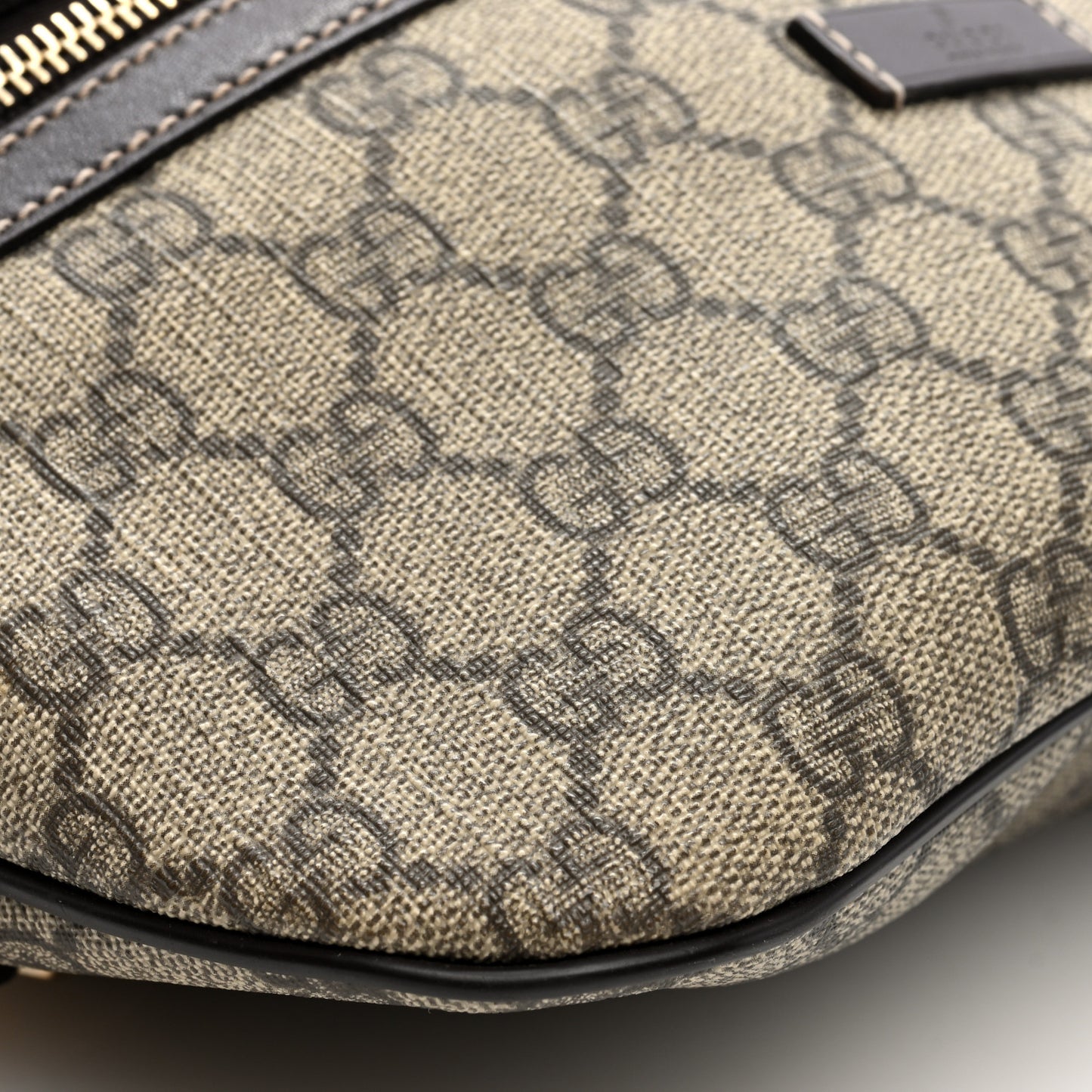 GG Supreme Monogram Belt Bag Dark Brown