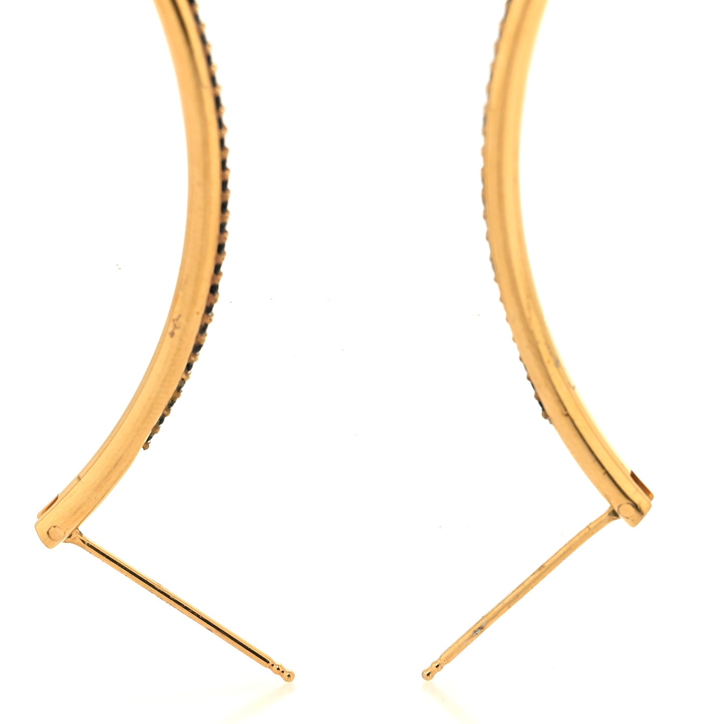 Metal Crystal Large F is Fendi Hoop Earrings Yellow Gold