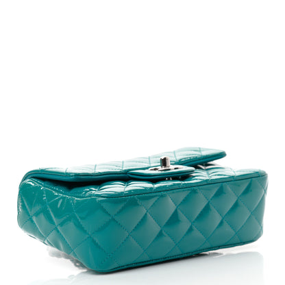 Chanel Patent Quilted Mini Rectangular Flap Turquoise 3 of 11