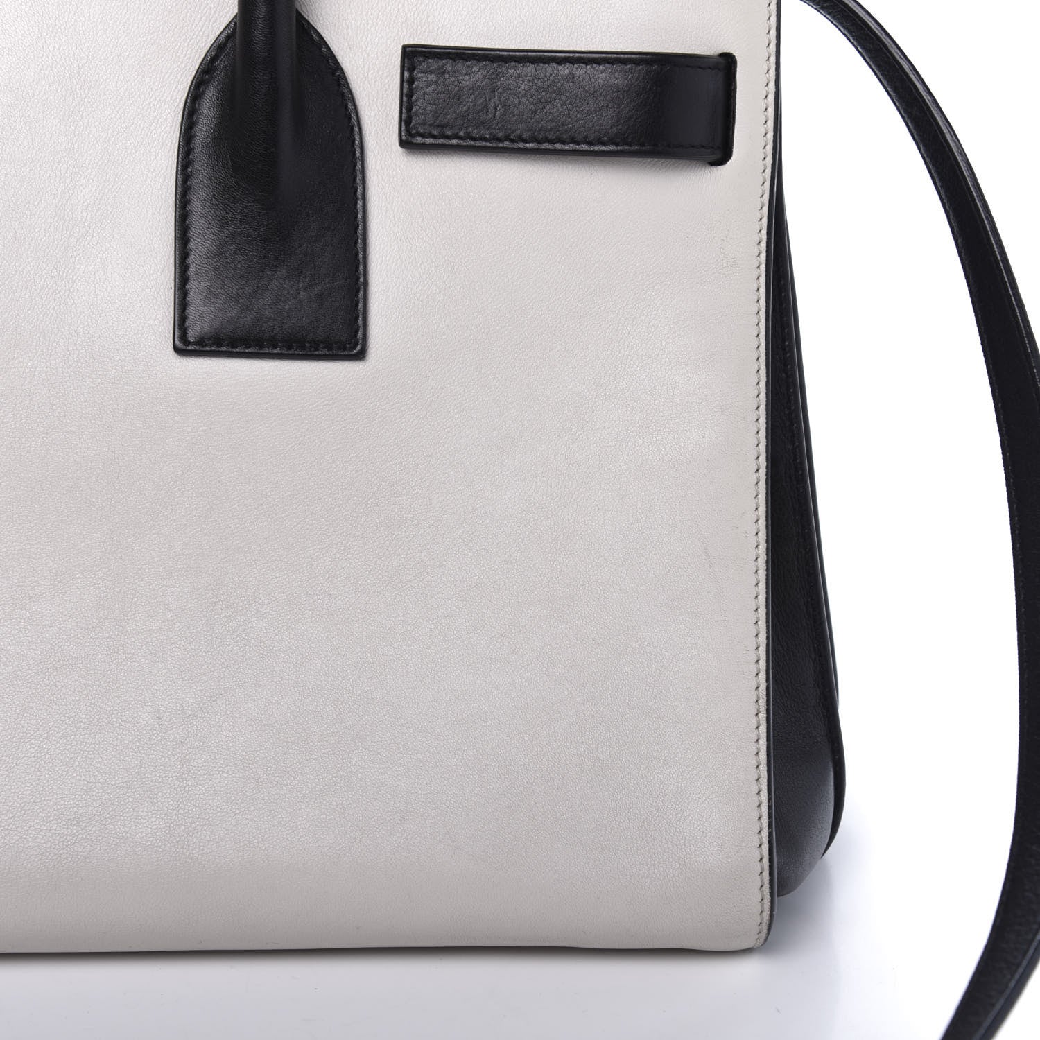 Saint Laurent Calfskin Small Sac De Jour White Black 12 of 18