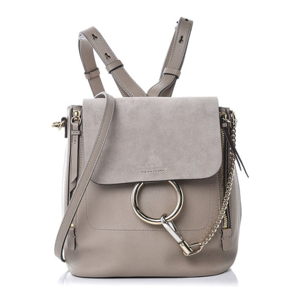 Chloe Suede Calfskin Small Faye Backpack Motty Grey 1 of 9
