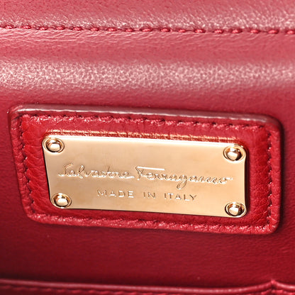Salvatore Ferragamo Calfskin Sofia Shoulder Bag Burgundy 6 of 9