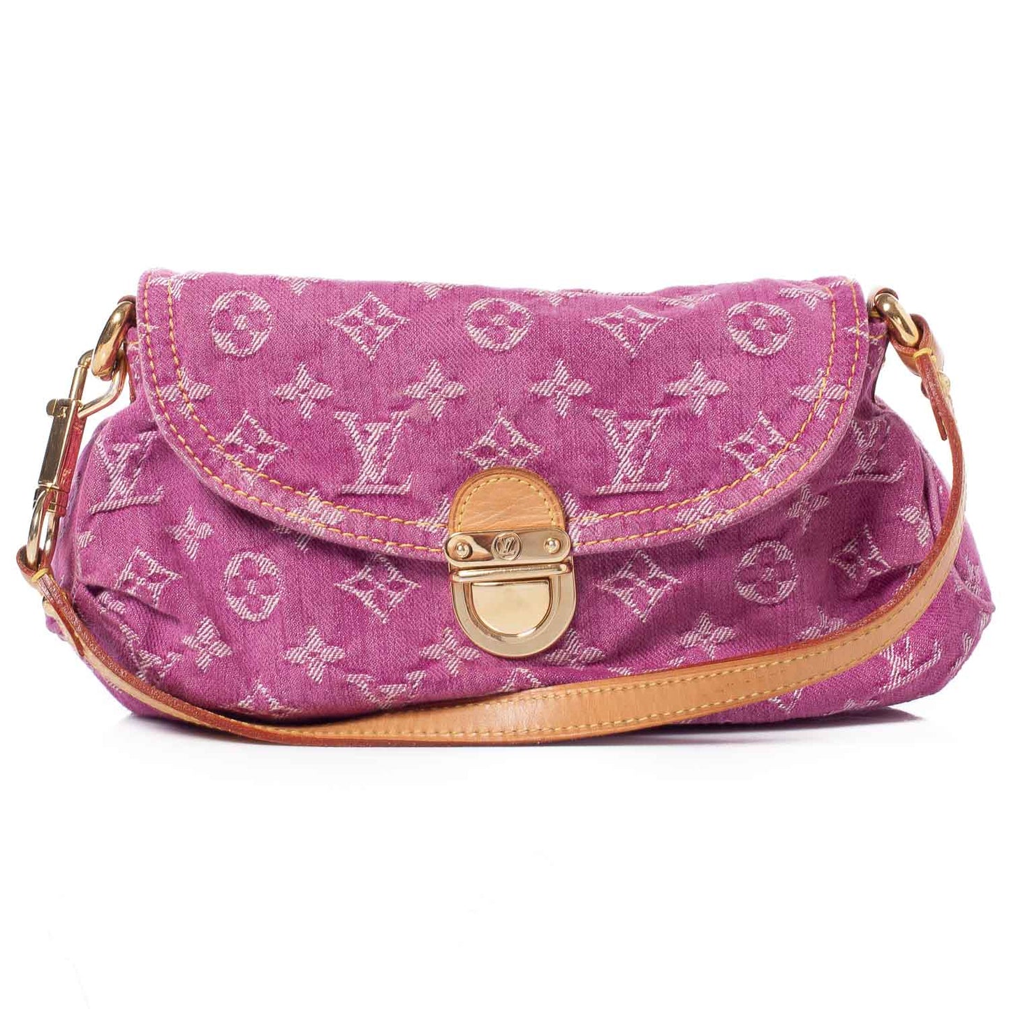 Monogram Denim Mini Pleaty Fuchsia