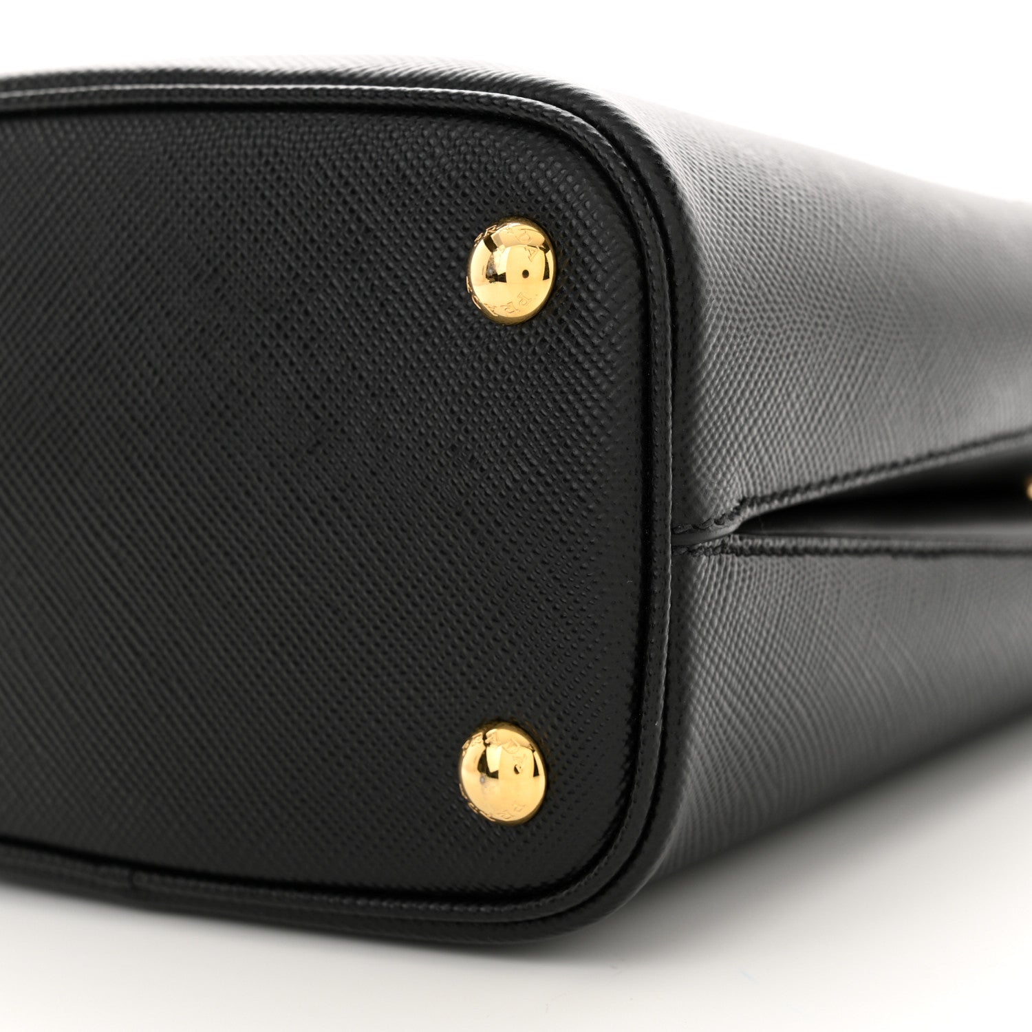 Prada Saffiano Cuir Small Panier Bucket Bag Black Fuoco 10 of 10