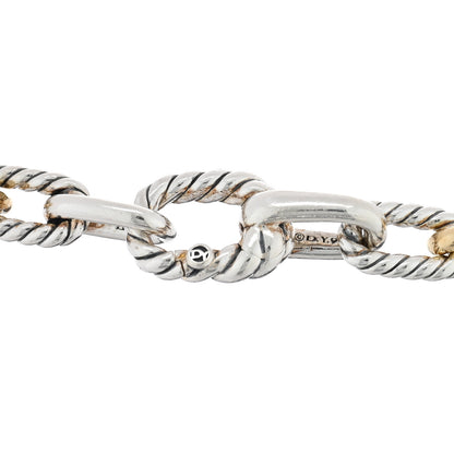 David Yurman Sterling Silver 18K Yellow Gold 5.5mm DY Madison Link Chain Bracelet 3 of 3