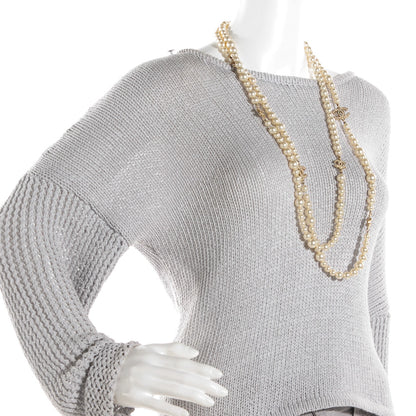Chanel Pearl Crystal CC Double Strand Necklace Gold 2 of 5