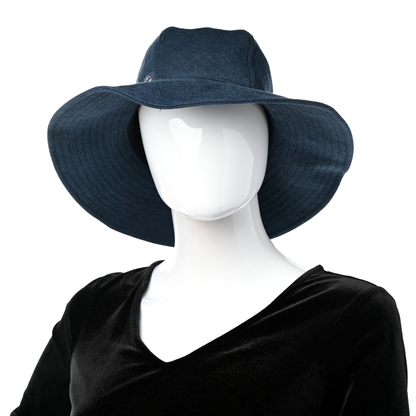 Stonewashed Linen Colette Hat Dark Petrol