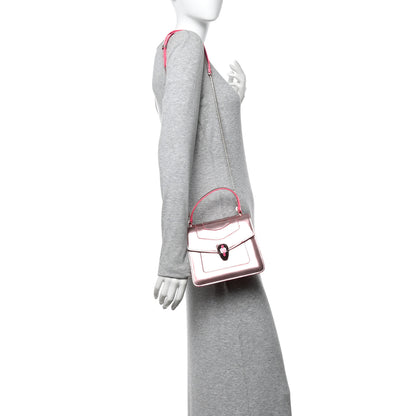 Bulgari Metallic Calfskin Serpenti Forever Top Handle Pink 2 of 15