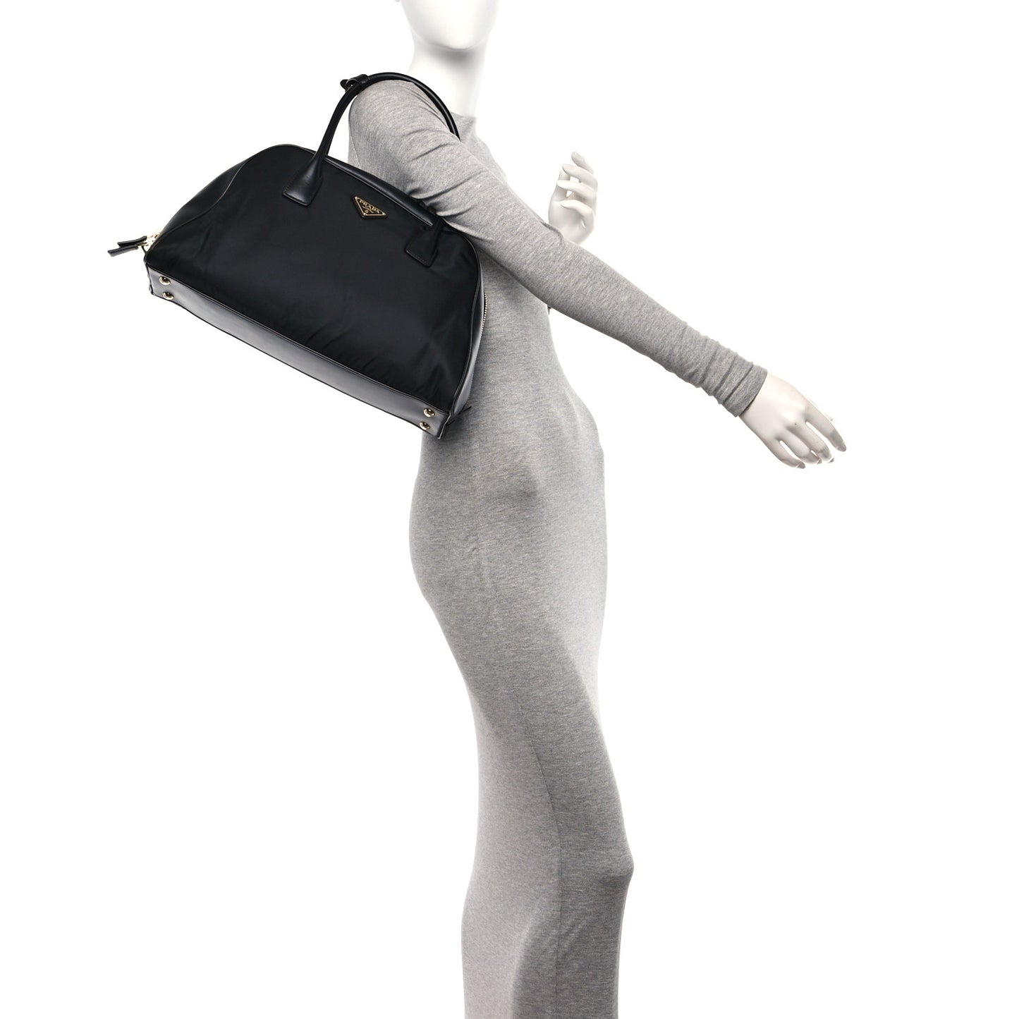 Re-Nylon Tesutto Nappa Medium Re-Edition 1978 Bowler Bag Black