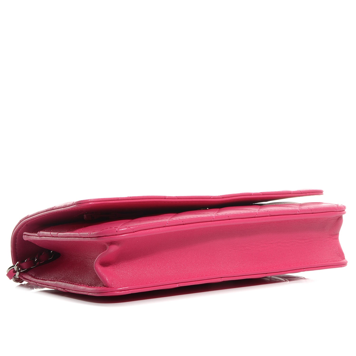 Chanel Lambskin Quilted Wallet On Chain WOC Dark Pink 4 of 9