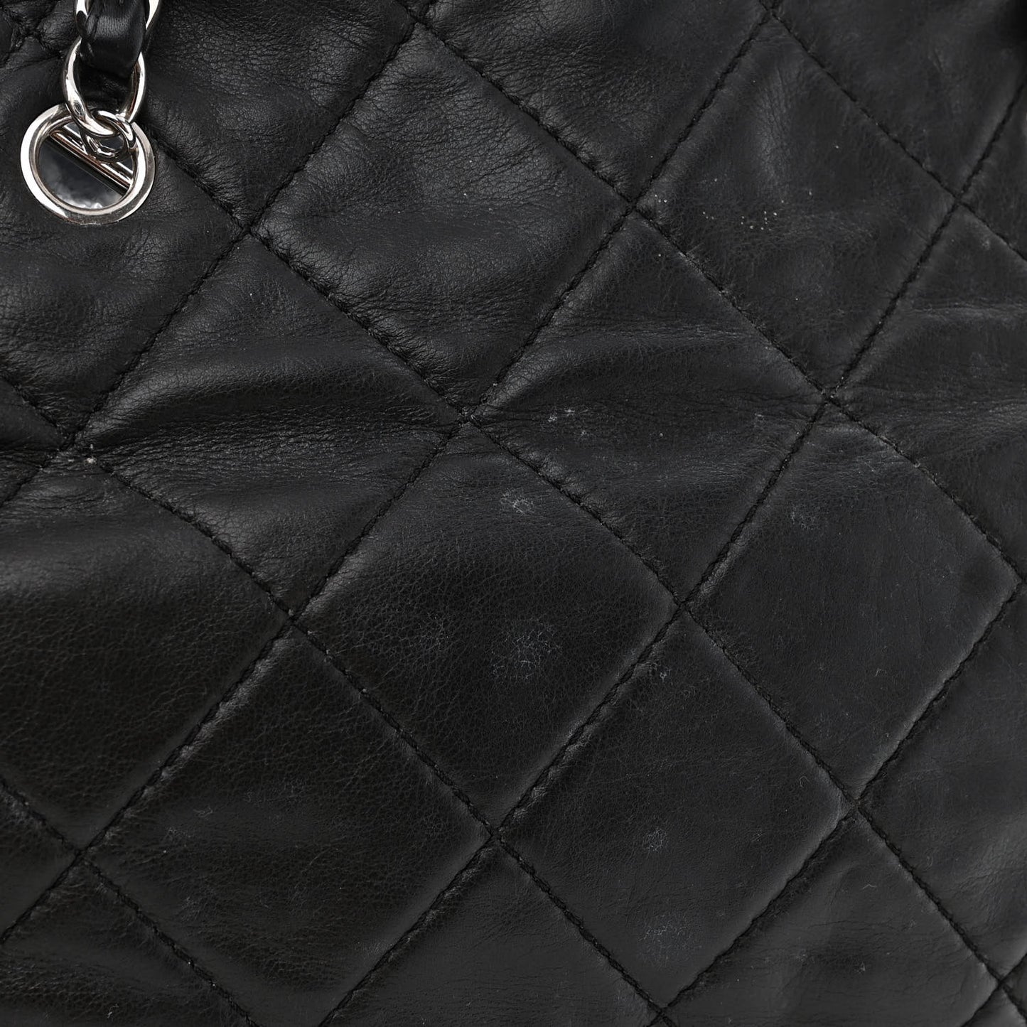 Calfskin Quilted Large In the Business Tote Black