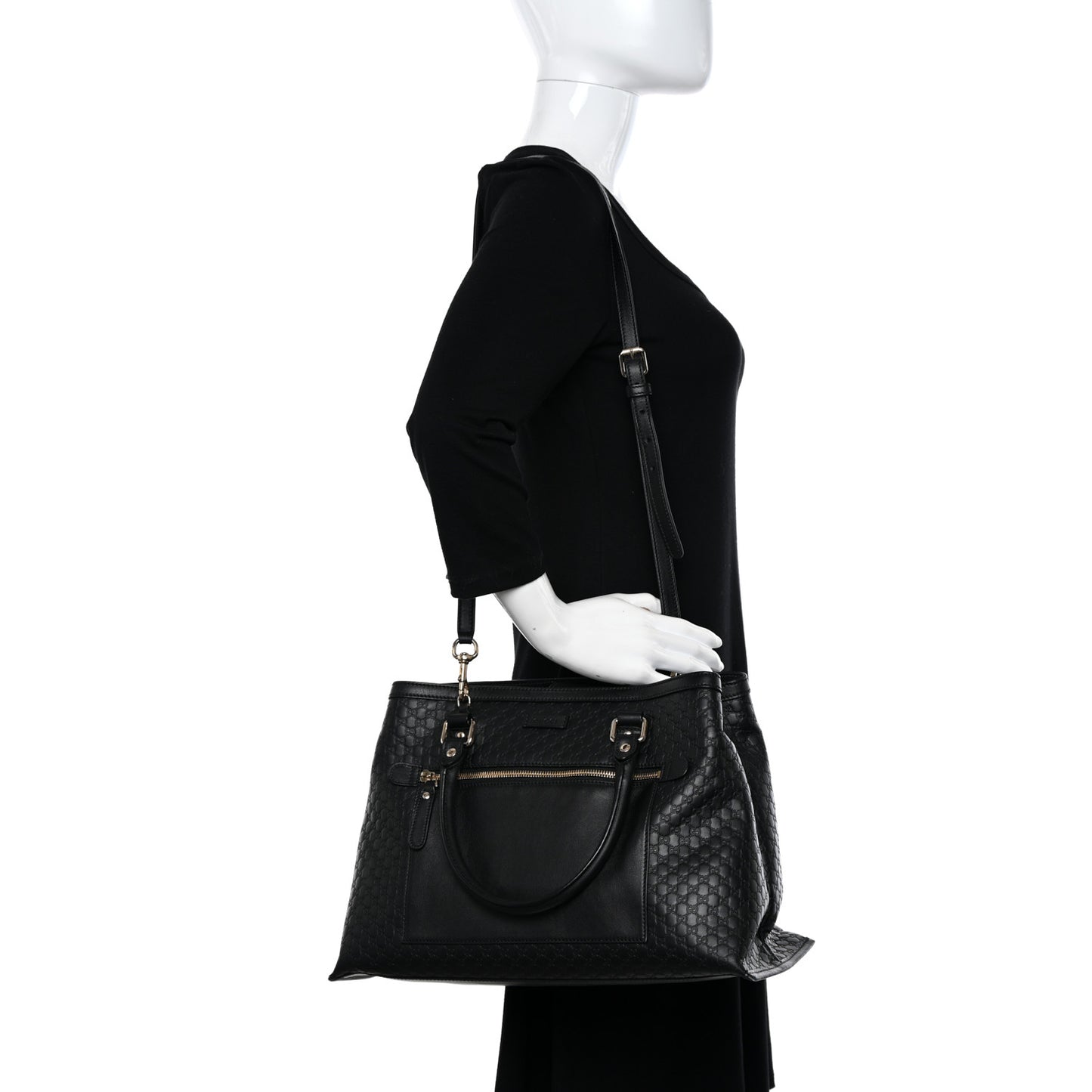 Soft Microguccissima Medium Tote Black