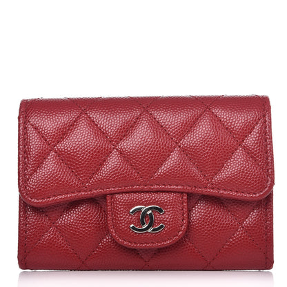 Chanel Caviar Quilted Flap Card Holder Red 1 of 9