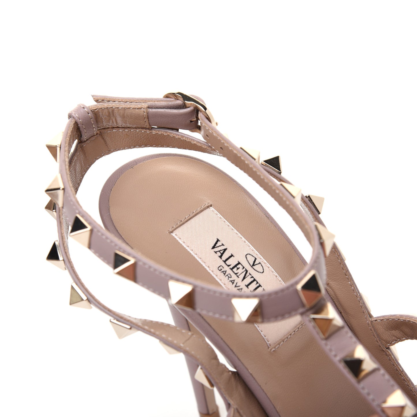 Nappa Rockstud Ankle Strap Pumps 38 Poudre