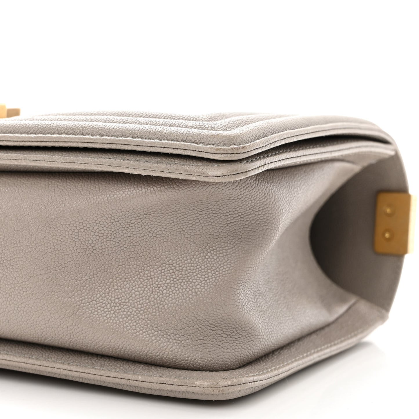 Caviar Quilted Medium Boy Flap Grey
