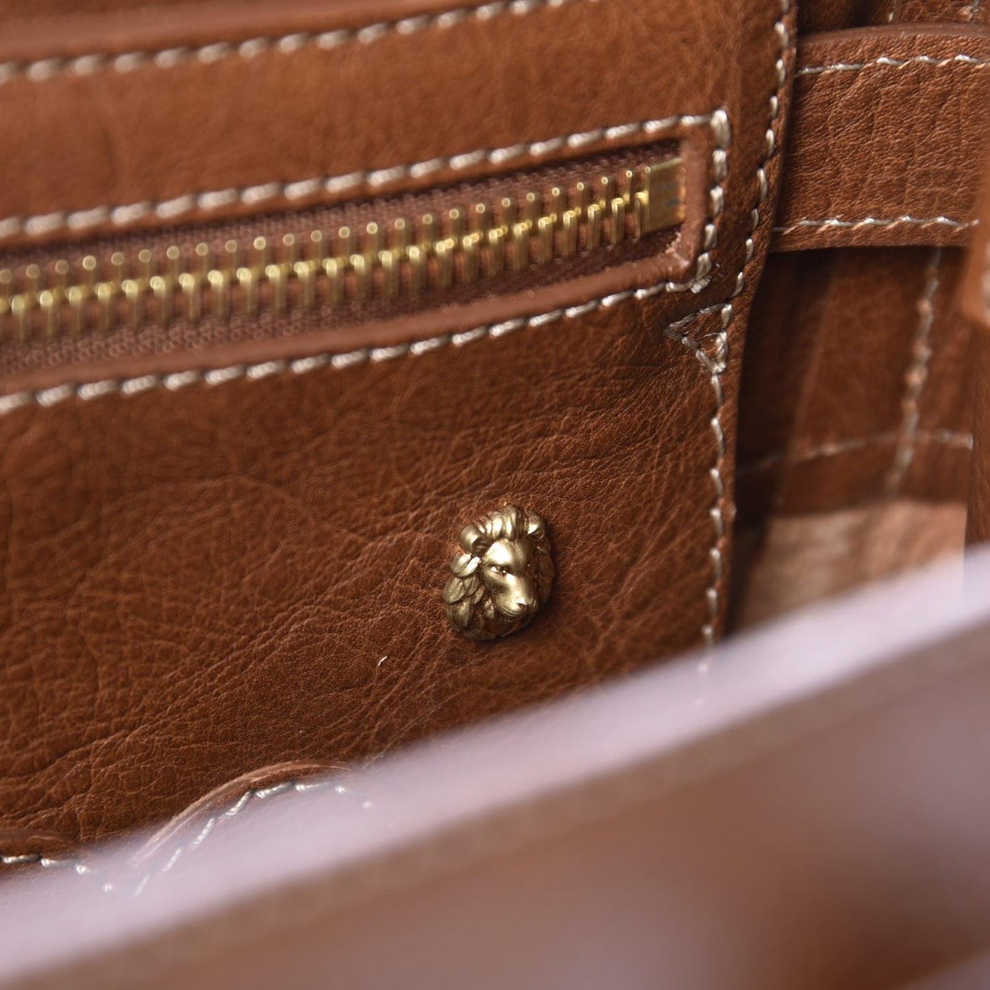 Natural Leather Cara Delevigne Convertible Satchel Oak