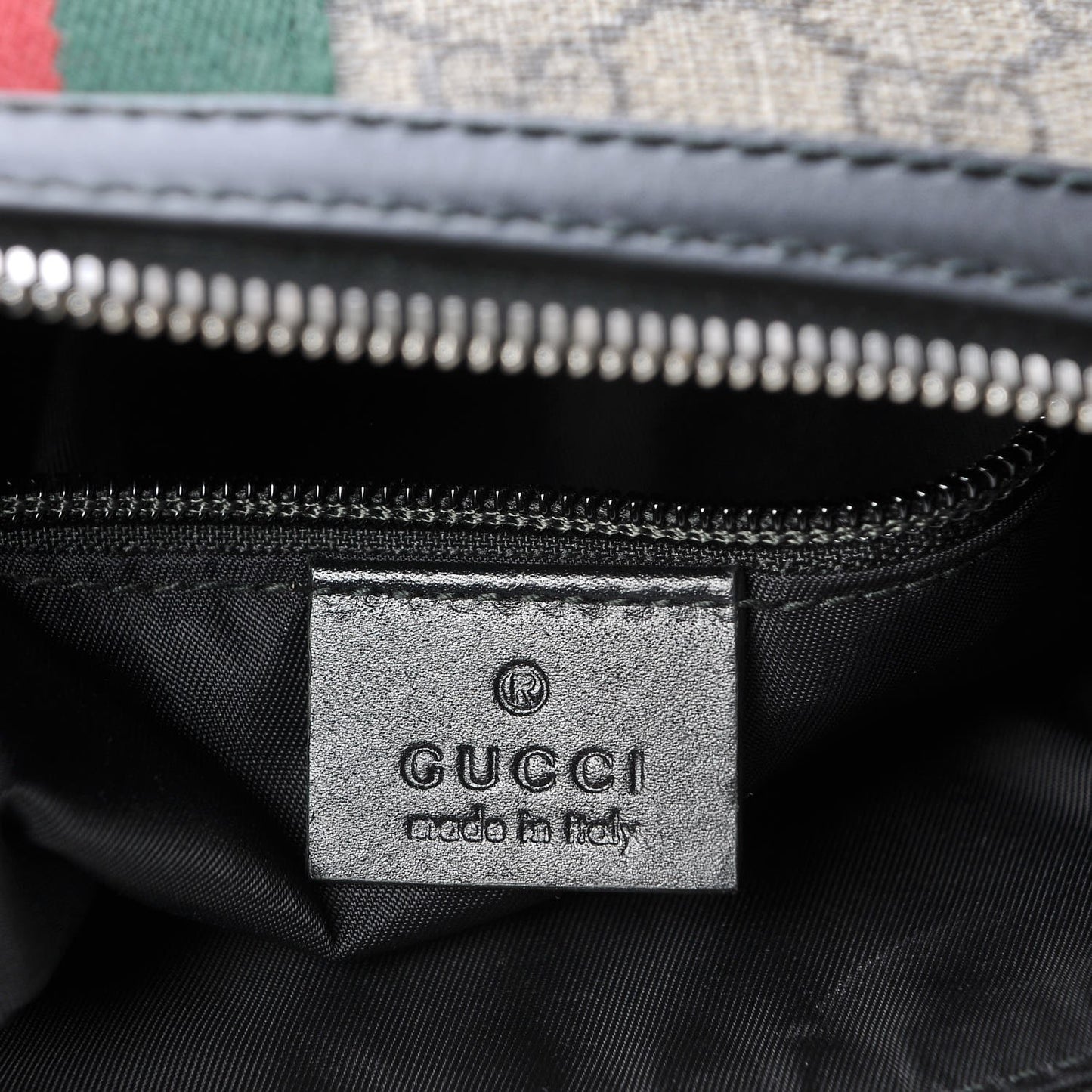 GG Supreme Monogram Web Messenger Bag Black