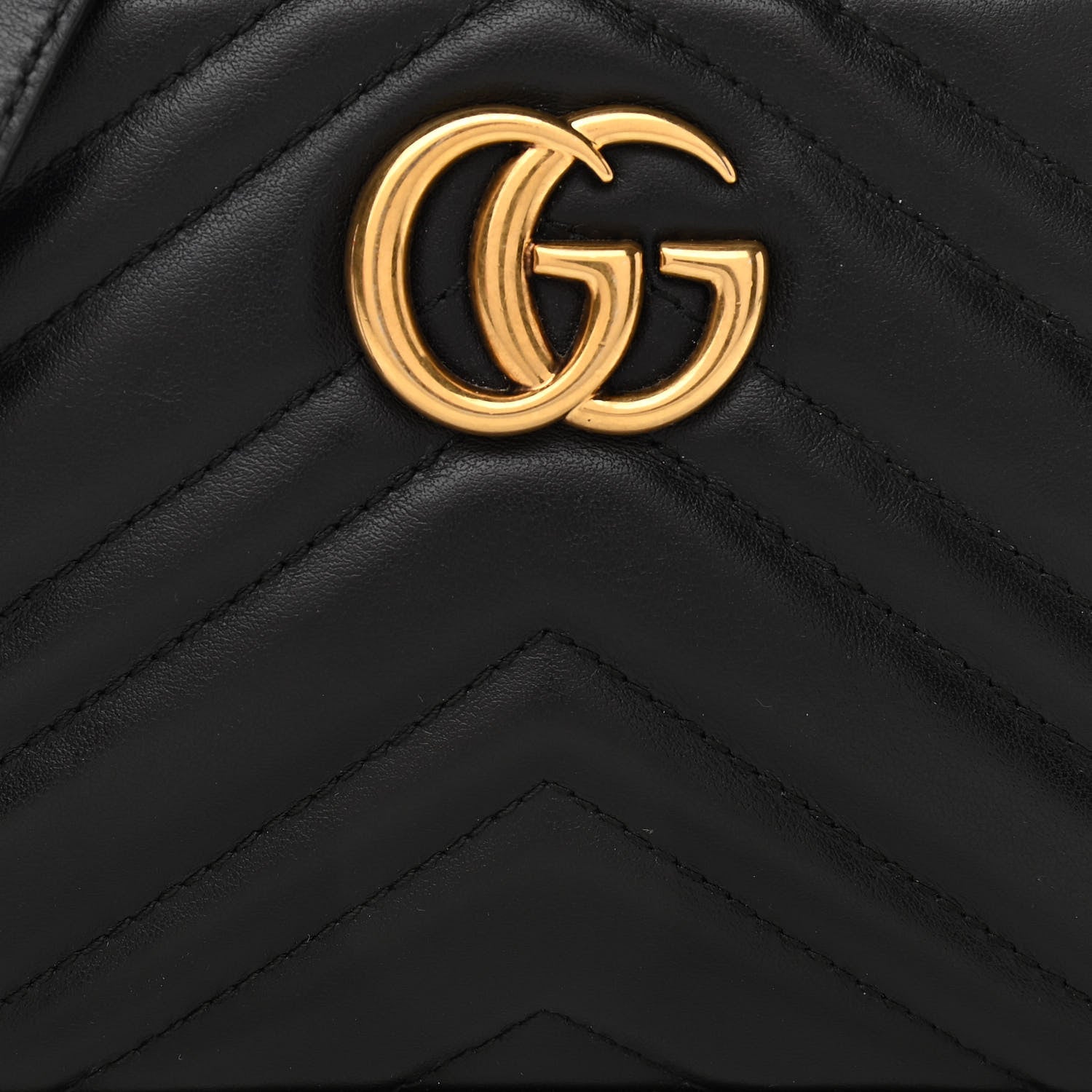 Gucci Calfskin Matelasse Mini GG Marmont Chain Shoulder Bag Black 10 of 14
