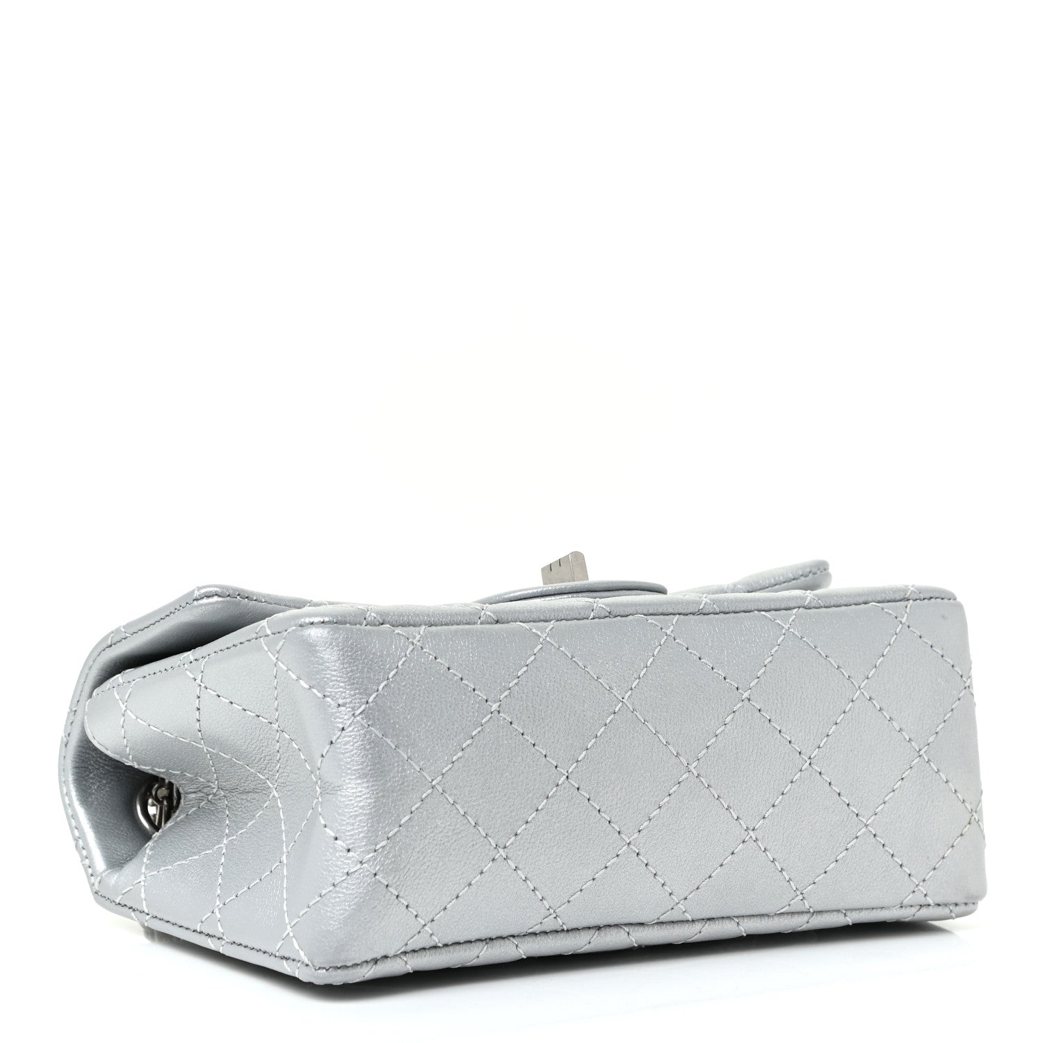 Chanel Metallic Grained Calfskin Quilted 2.55 Reissue Mini Flap Silver 4 of 11
