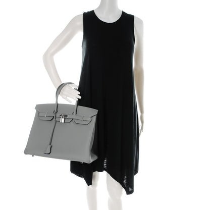 Hermes Togo Birkin 35 Gris Mouette Bleu Agate 2 of 24