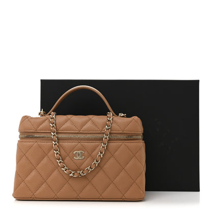 Chanel Caviar Quilted Top Handle Slim Vanity With Chain Brown 11 of 11