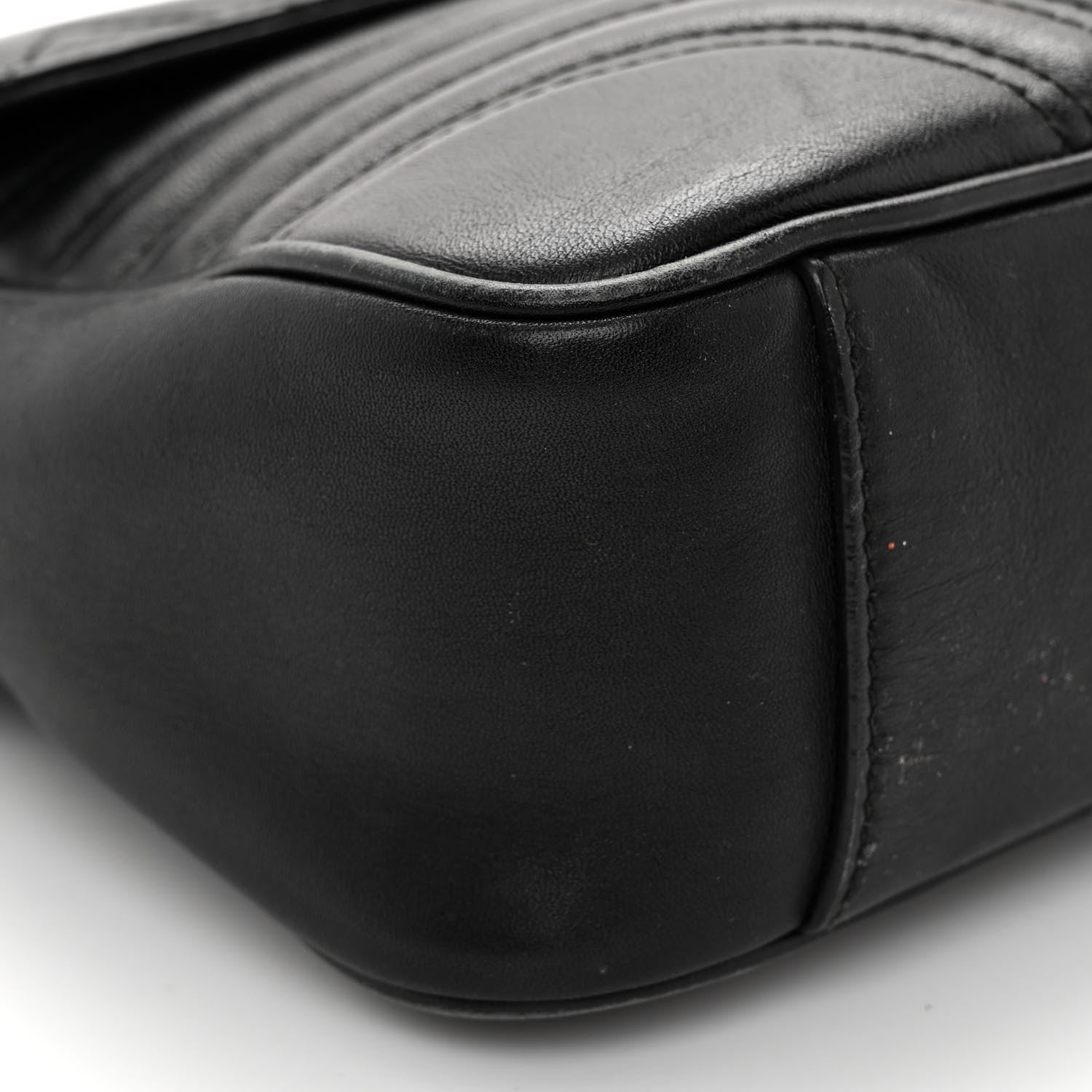 Gucci Calfskin Matelasse Medium GG Marmont Shoulder Bag Black 8 of 9