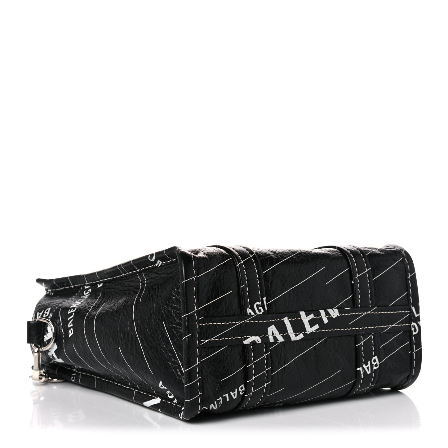 Agneau Arena Logo Multicolor Print XS Bazar Shopper Tote Black White