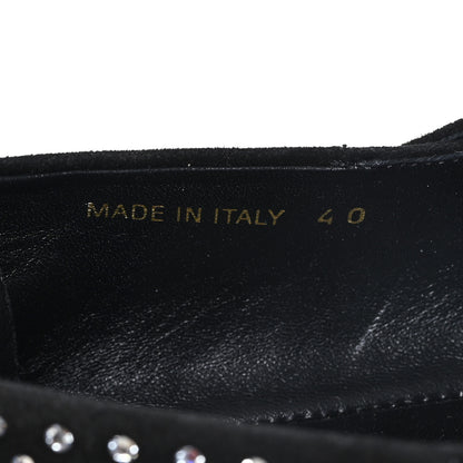 Prada Suede Crystal Ballerina Flats 40 Black 9 of 10