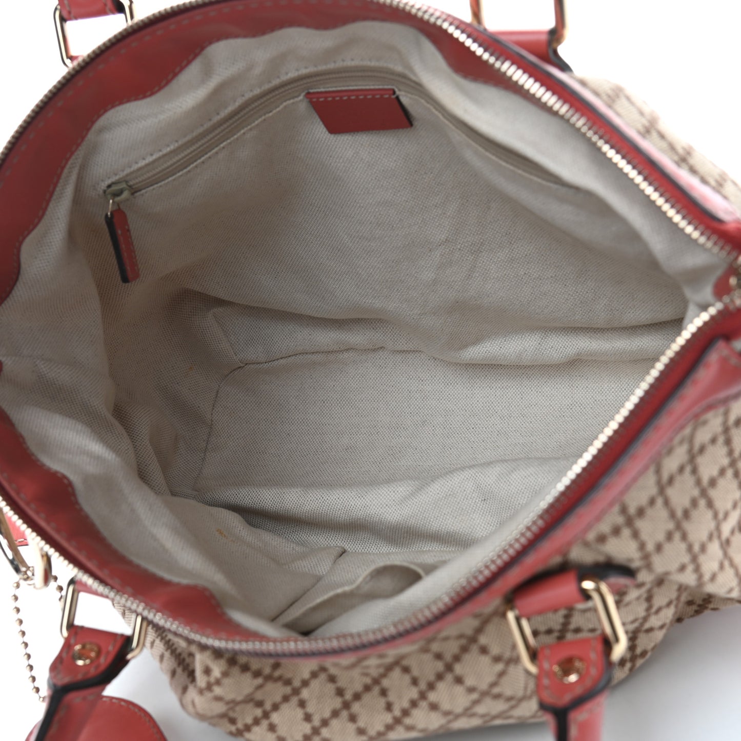 Diamante Medium Sukey Top Handle Bag Beige Coral