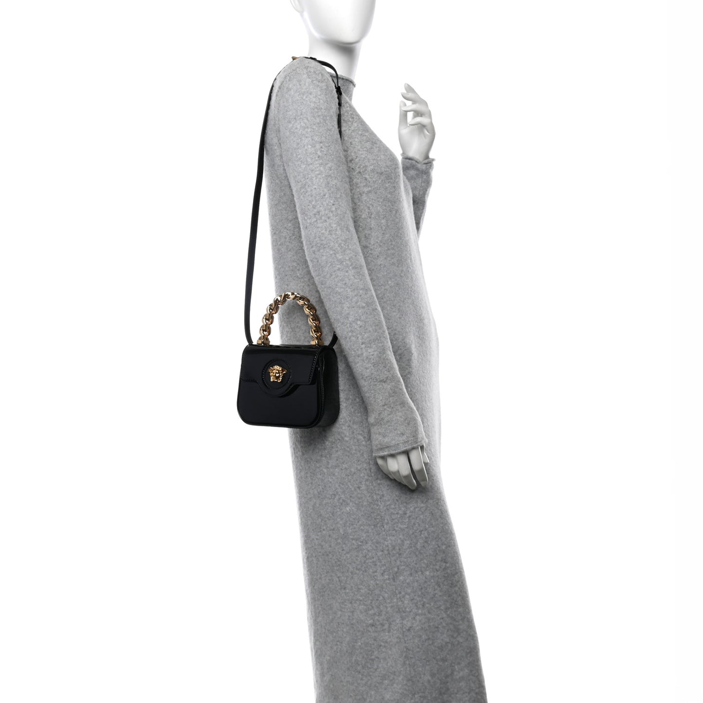Patent Mini La Medusa Bag Black