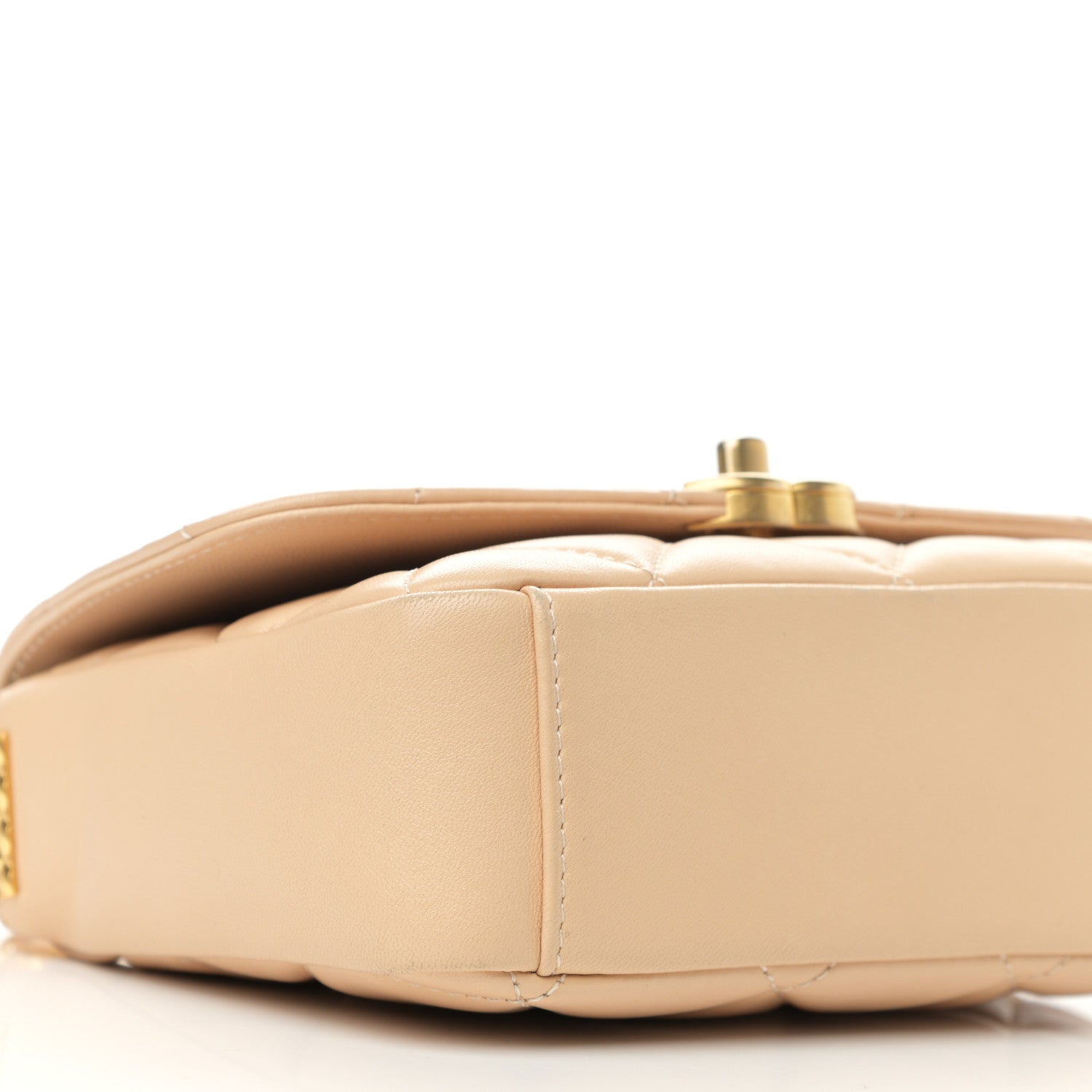 Chanel Lambskin Quilted Small CC Coin Flap Bag Beige 9 of 10